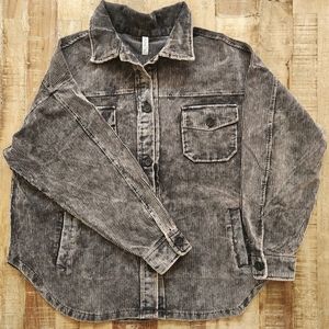 Zenana washed corduroy shirt jacket